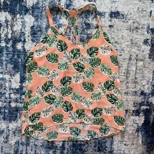 PAPER CRANE Tropical Leaf Print Tank